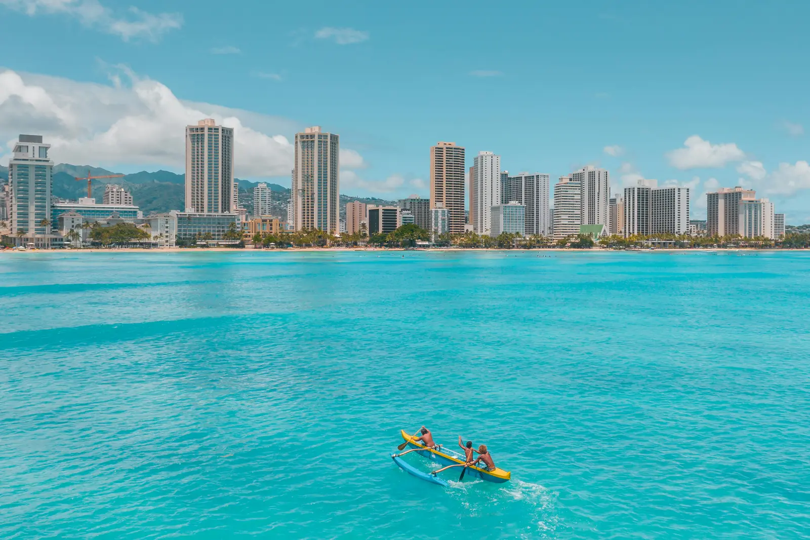 Outrigger canoe off Waikīkī